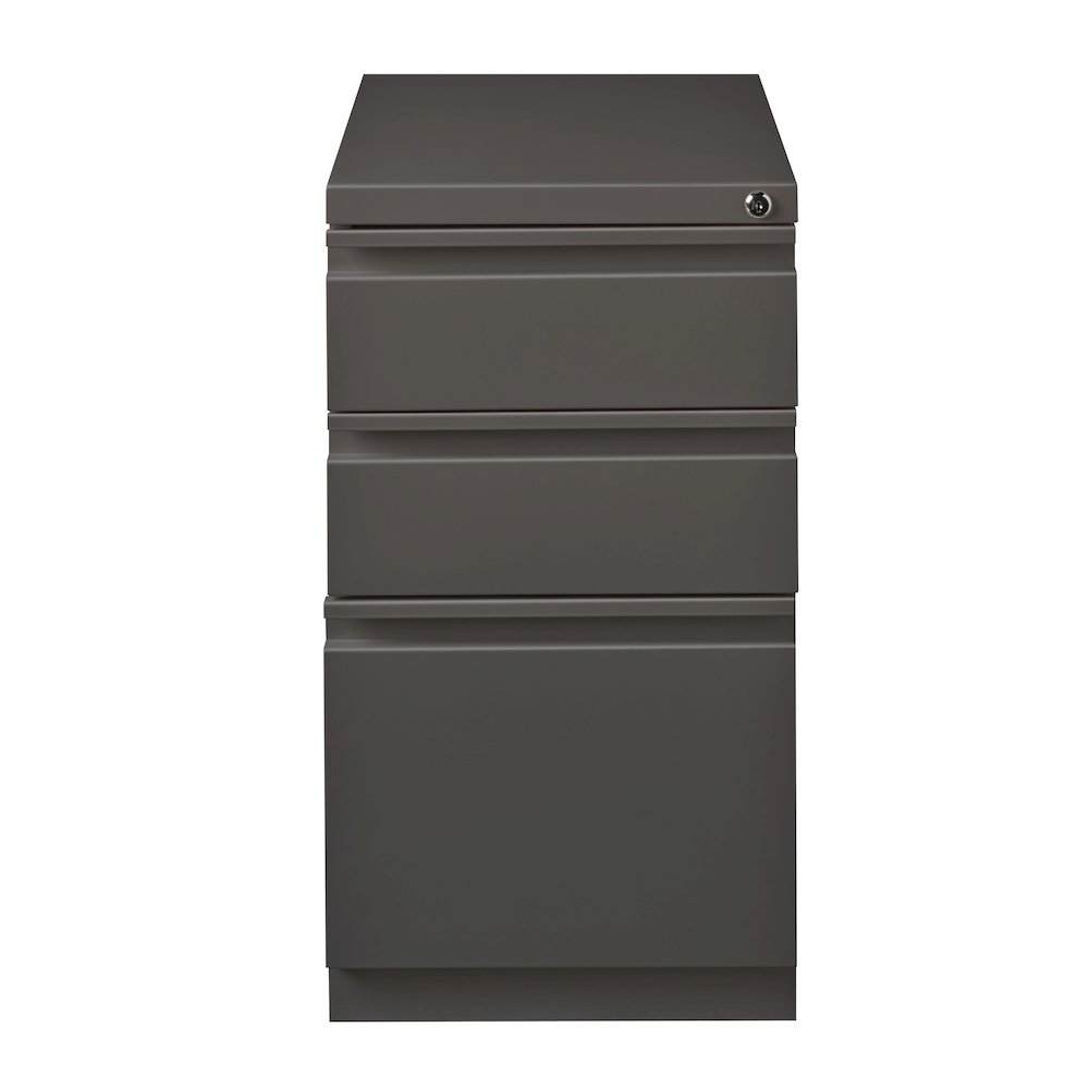 Hirsh 20" Deep Mobile File Cabinet 3 Drawer, Medium Tone Brown. Picture 1