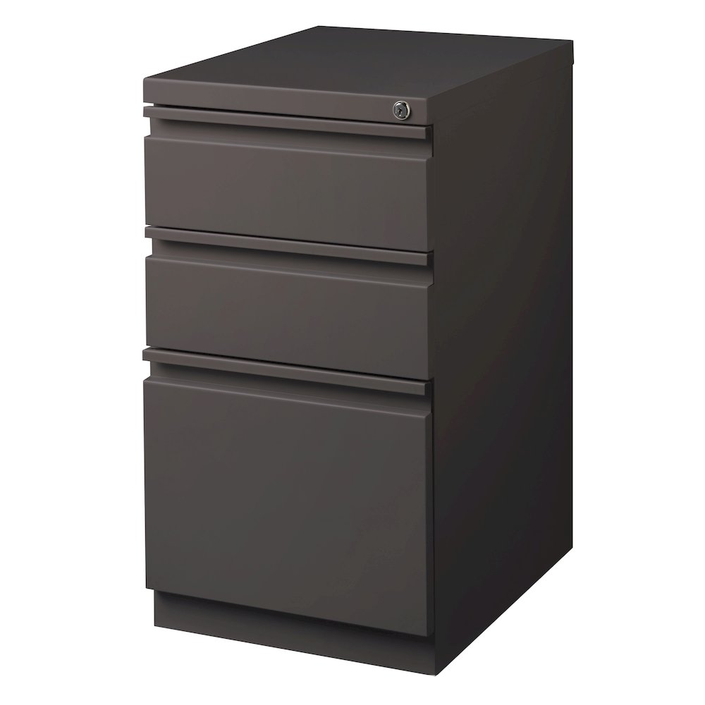 Hirsh 20" Deep Mobile File Cabinet 3 Drawer, Medium Tone Brown. Picture 2