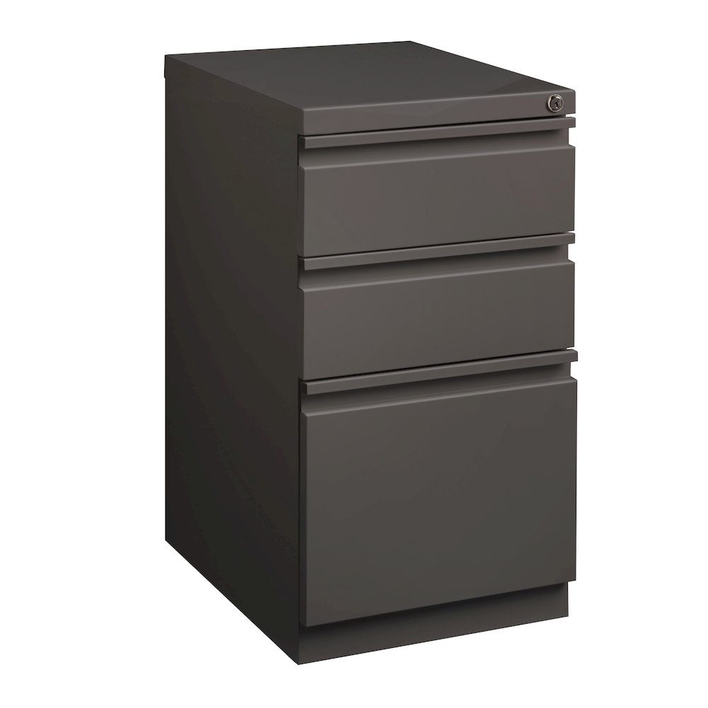 Hirsh 20" Deep Mobile File Cabinet 3 Drawer, Medium Tone Brown. Picture 8