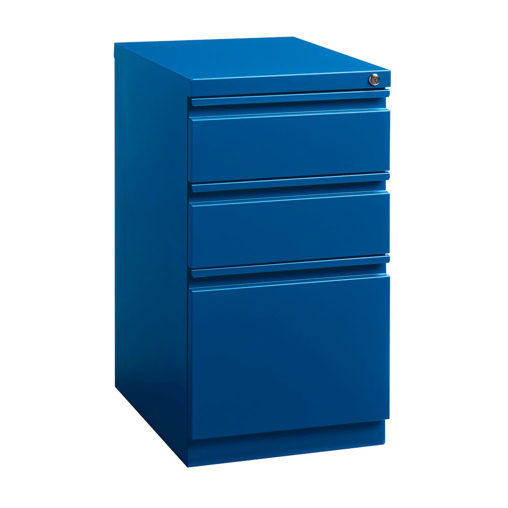 Hirsh 20" Deep Mobile Pedestal File Cabinet 3 Drawer Box-Box-File, Classic Blue. Picture 9