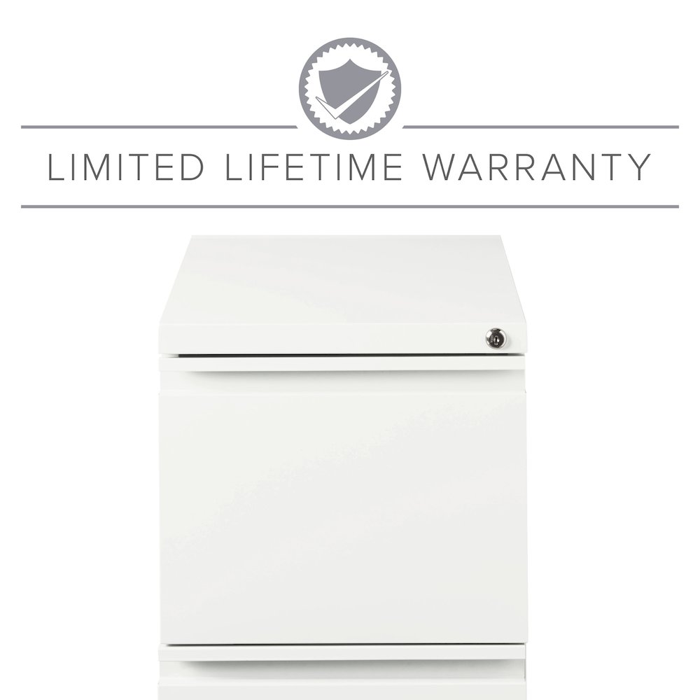 Hirsh 20" Deep Mobile Pedestal File Cabinet 2 Drawer File-File, White. Picture 18