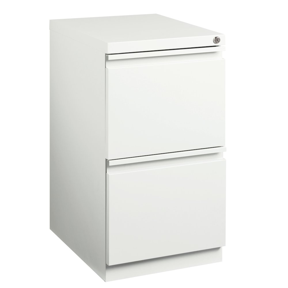 Hirsh 20" Deep Mobile Pedestal File Cabinet 2 Drawer File-File, White. Picture 20