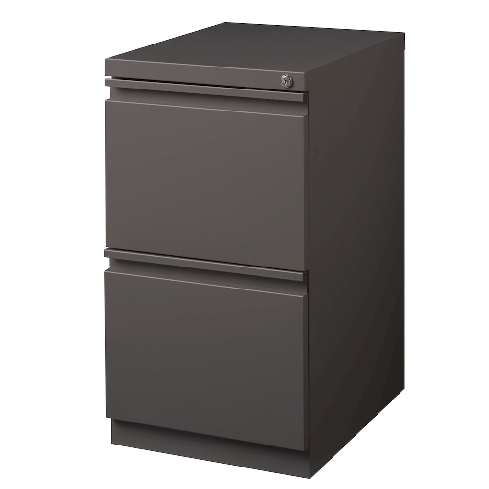 Hirsh 20" Deep Mobile File Cabinet 2 Drawer, Medium Tone Brown. Picture 2