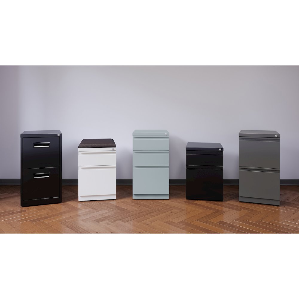 Hirsh 20" Deep Mobile File Cabinet 2 Drawer, Medium Tone Brown. Picture 6