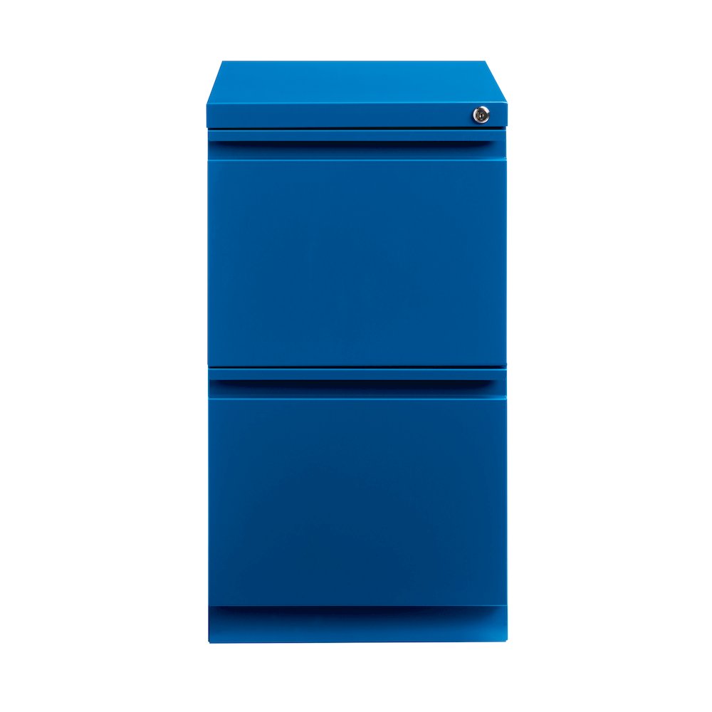 Hirsh 20" Deep Mobile Pedestal File Cabinet 2 Drawer File-File, Classic Blue. Picture 1