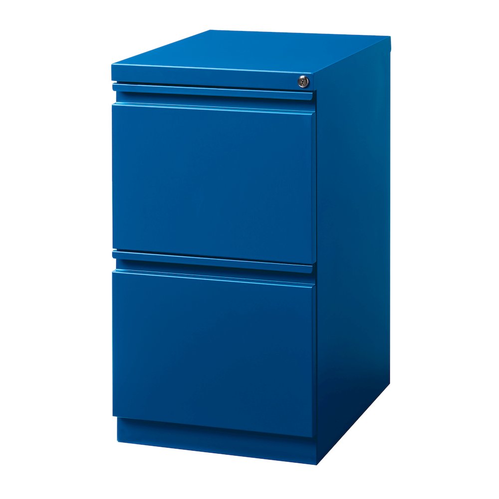 Hirsh 20" Deep Mobile Pedestal File Cabinet 2 Drawer File-File, Classic Blue. Picture 2