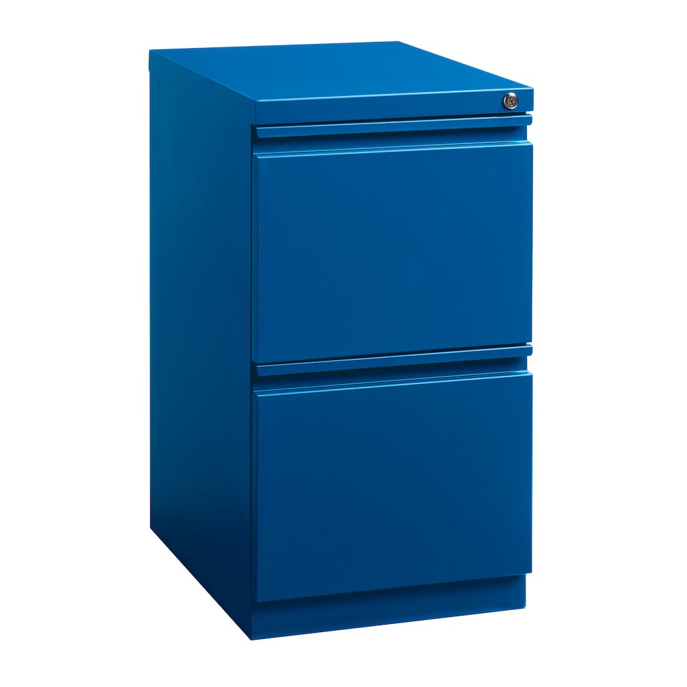 Hirsh 20" Deep Mobile Pedestal File Cabinet 2 Drawer File-File, Classic Blue. Picture 7