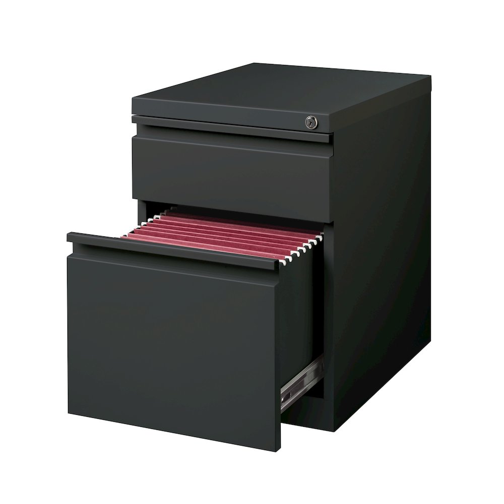 Hirsh 20" Deep Mobile Pedestal File Cabinet 2 Drawer Box-File, Charcoal. Picture 3