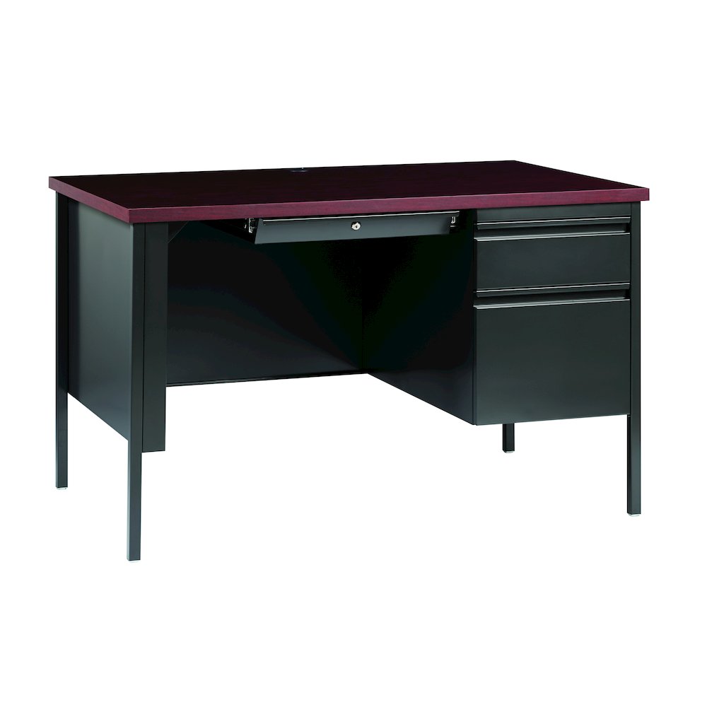 Hirsh Right-Hand File Office Desk Center Drawer, 30" Dx48" W, Charcoal/Mahogany. Picture 2