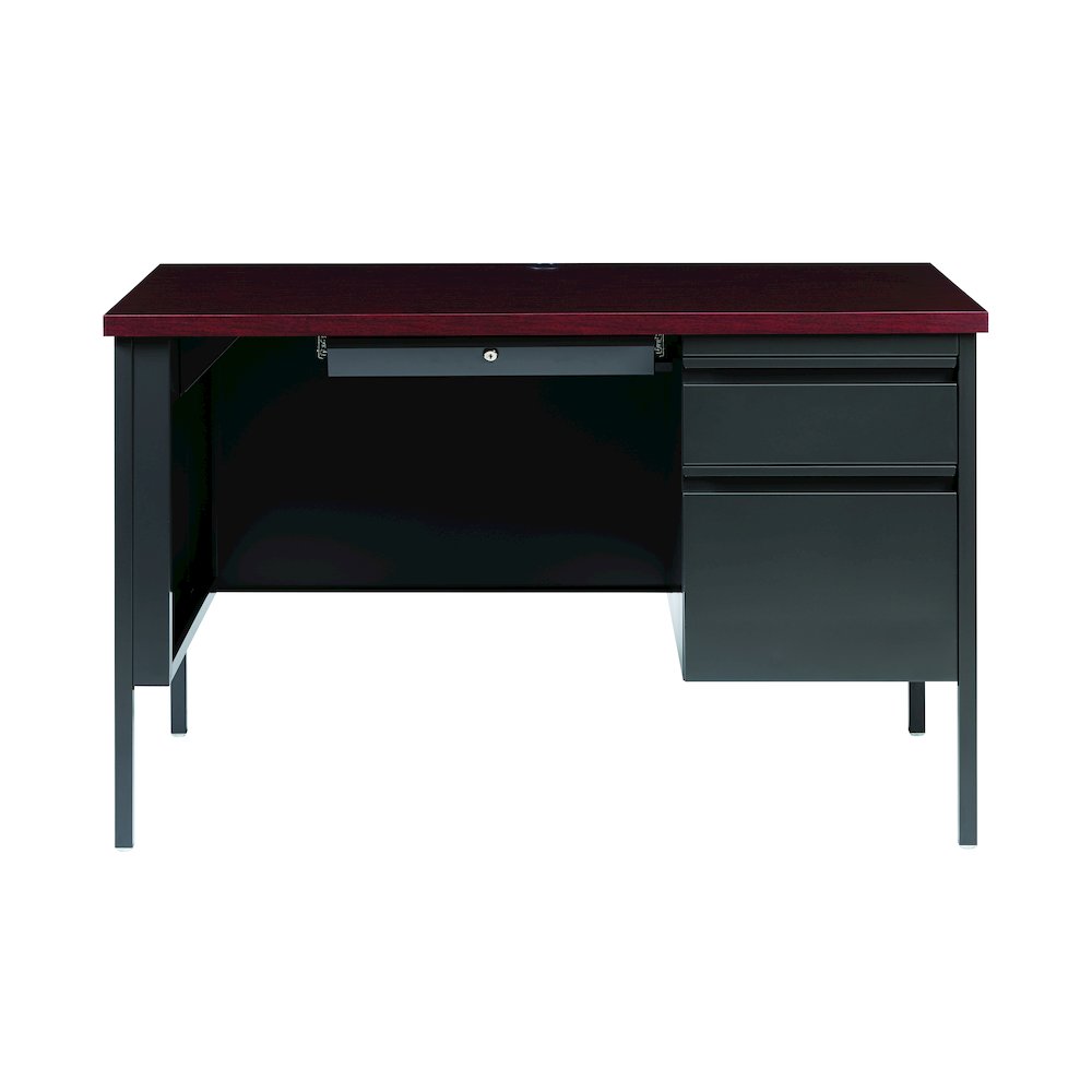 Hirsh Right-Hand File Office Desk Center Drawer, 30" Dx48" W, Charcoal/Mahogany. Picture 4