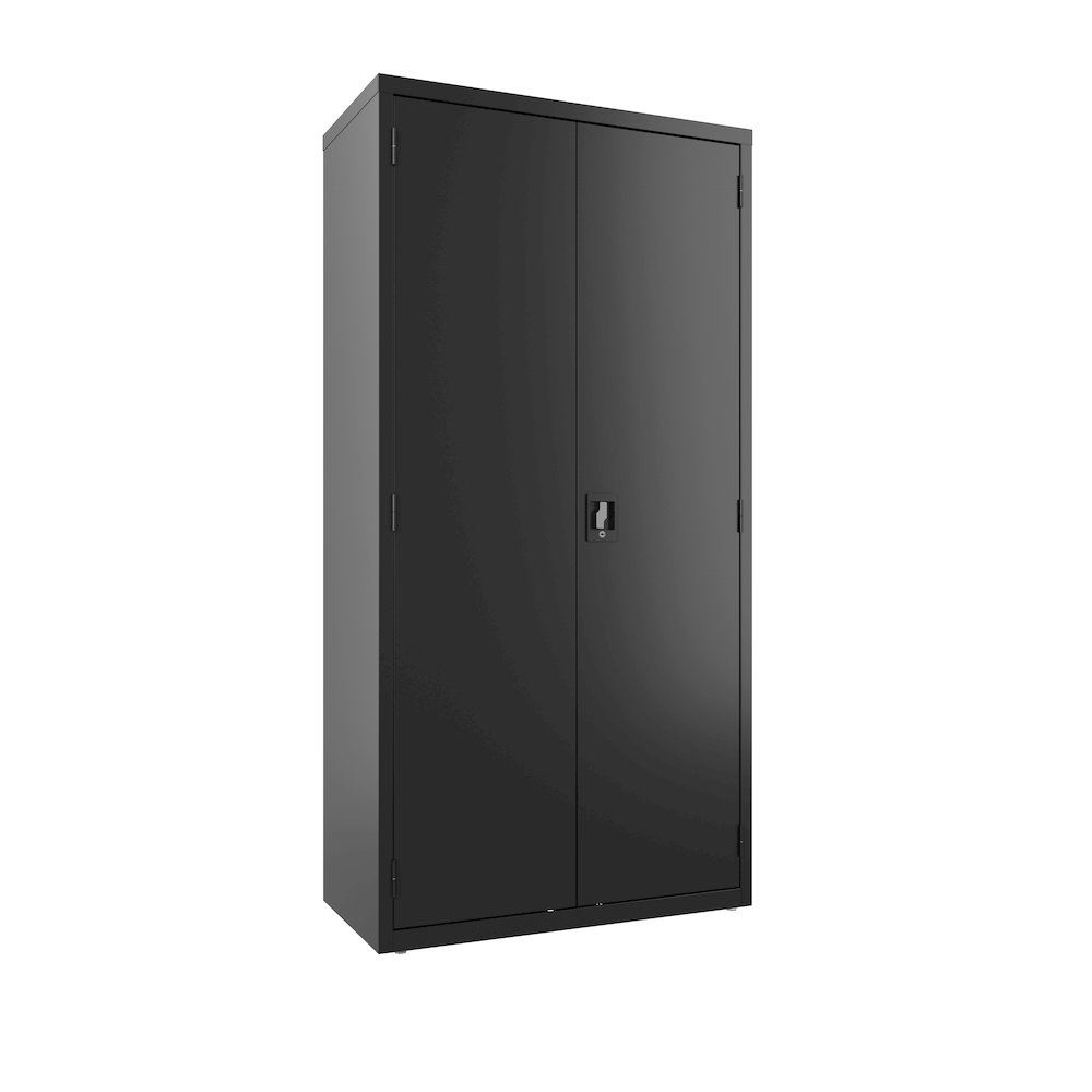 Hirsh Janitorial Cabinet, 18"D x 36"W x 72"H, Black. Picture 3