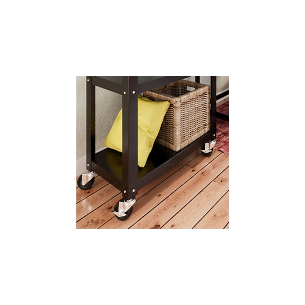 Space Solutions 72" High Rolling 5 Shelf Bookcase, Industrial Metal, White. Picture 7