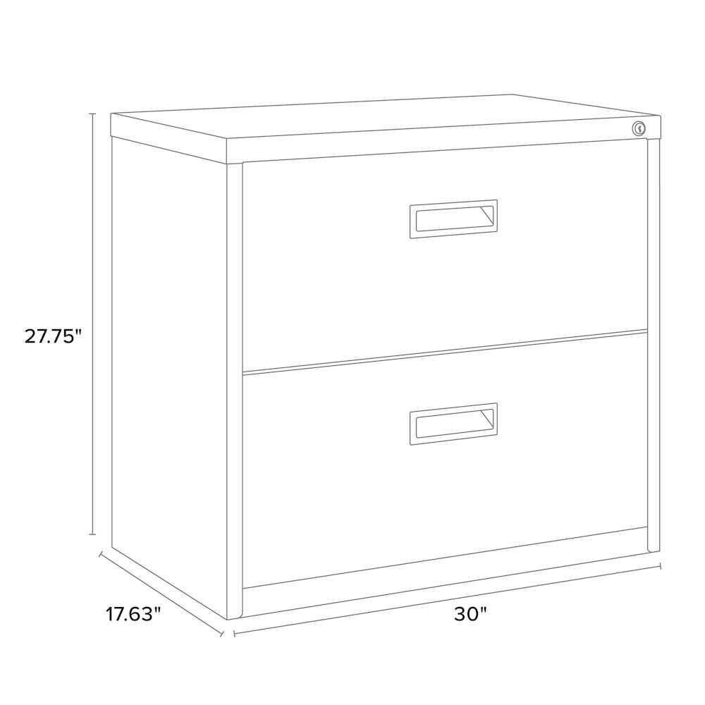 Hirsh 30 inch Wide 2 Drawer Lateral File Cabinet for Home or Office, Charcoal. Picture 2