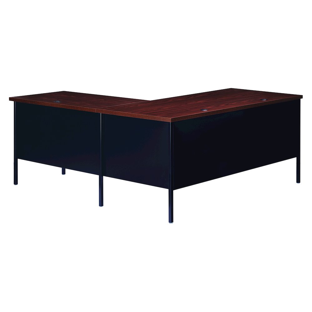 Hirsh Corner Office Desk with Right Hand Return, 66D x 72W, Black / Walnut. Picture 3
