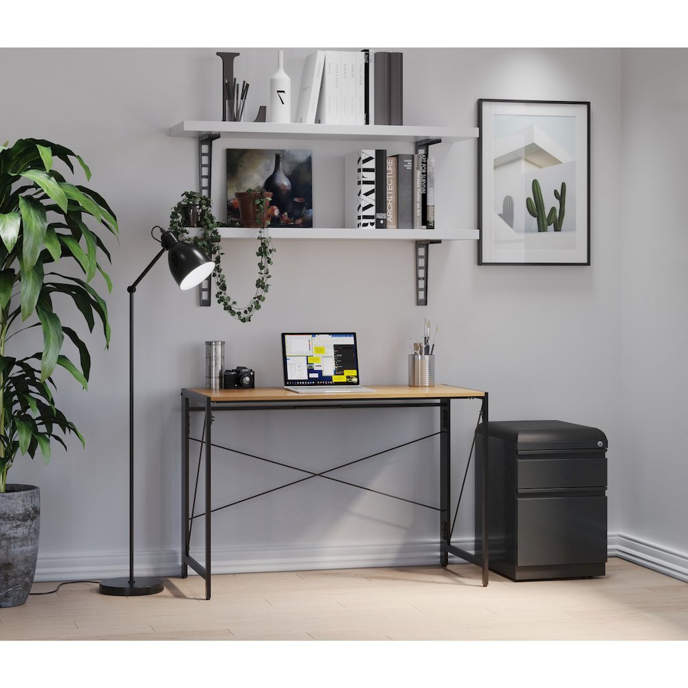 Hirsh 20 inch Deep Mobile Pedestal File Cabinet 2 Drawer Box-File Charcoal/Black. Picture 5
