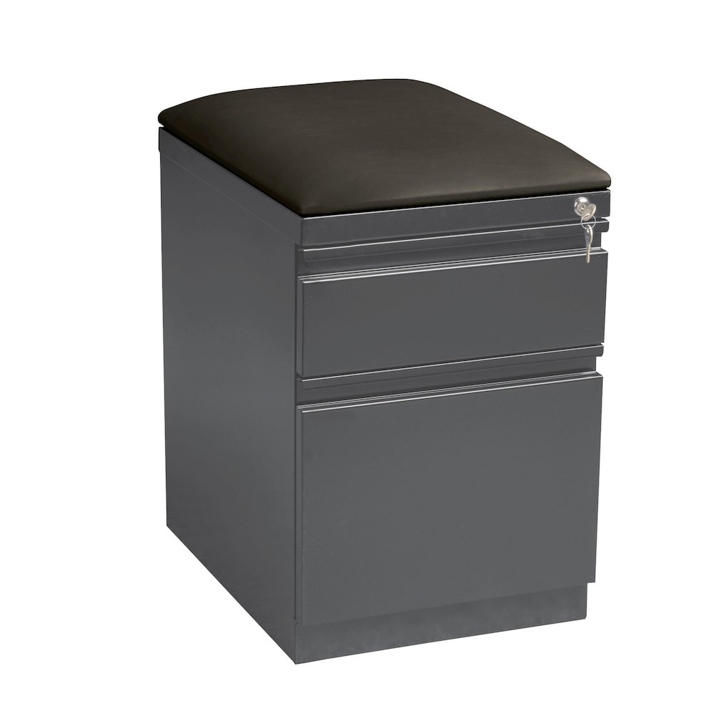 Hirsh 20 inch Deep Mobile Pedestal File Cabinet 2 Drawer Box-File Charcoal/Black. Picture 8