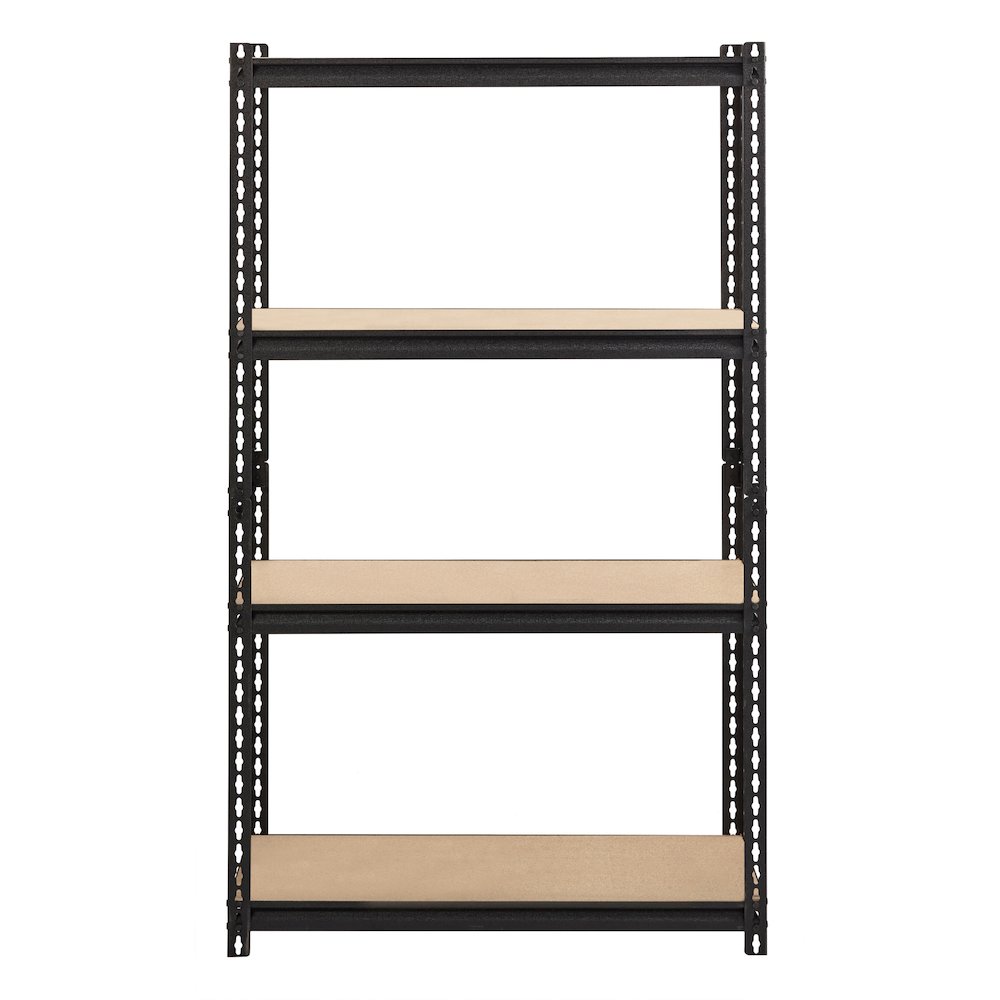 Iron Horse 2300 Riveted Steel Shelving 4-Shelf Unit, 18D x 36W x 60H, Black. Picture 1