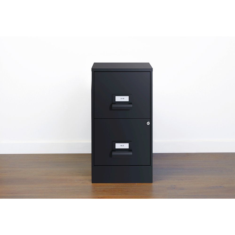 Space Solutions 18" Deep 2 Drawer Premier Vertical File Cabinet, Locking, Black. Picture 6