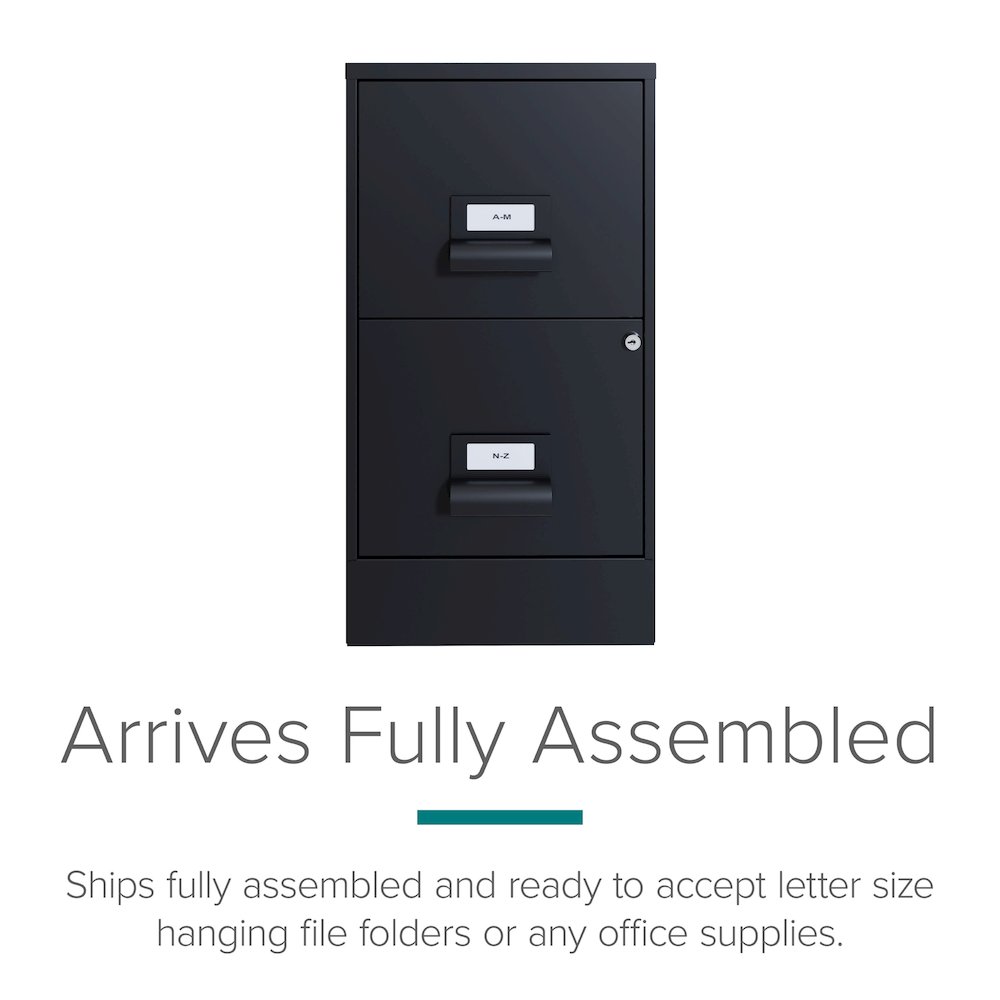 Space Solutions 18" Deep 2 Drawer Premier Vertical File Cabinet, Locking, Black. Picture 7