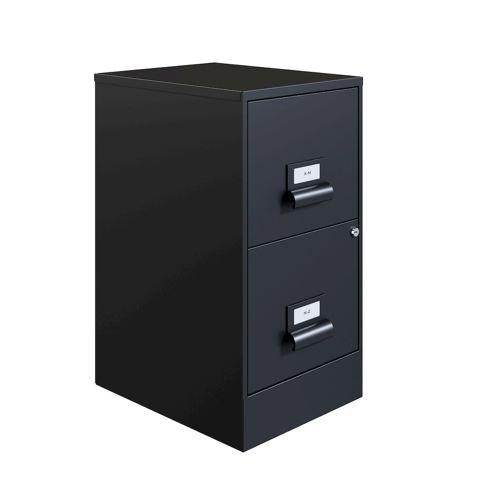 Space Solutions 18" Deep 2 Drawer Premier Vertical File Cabinet, Locking, Black. Picture 17