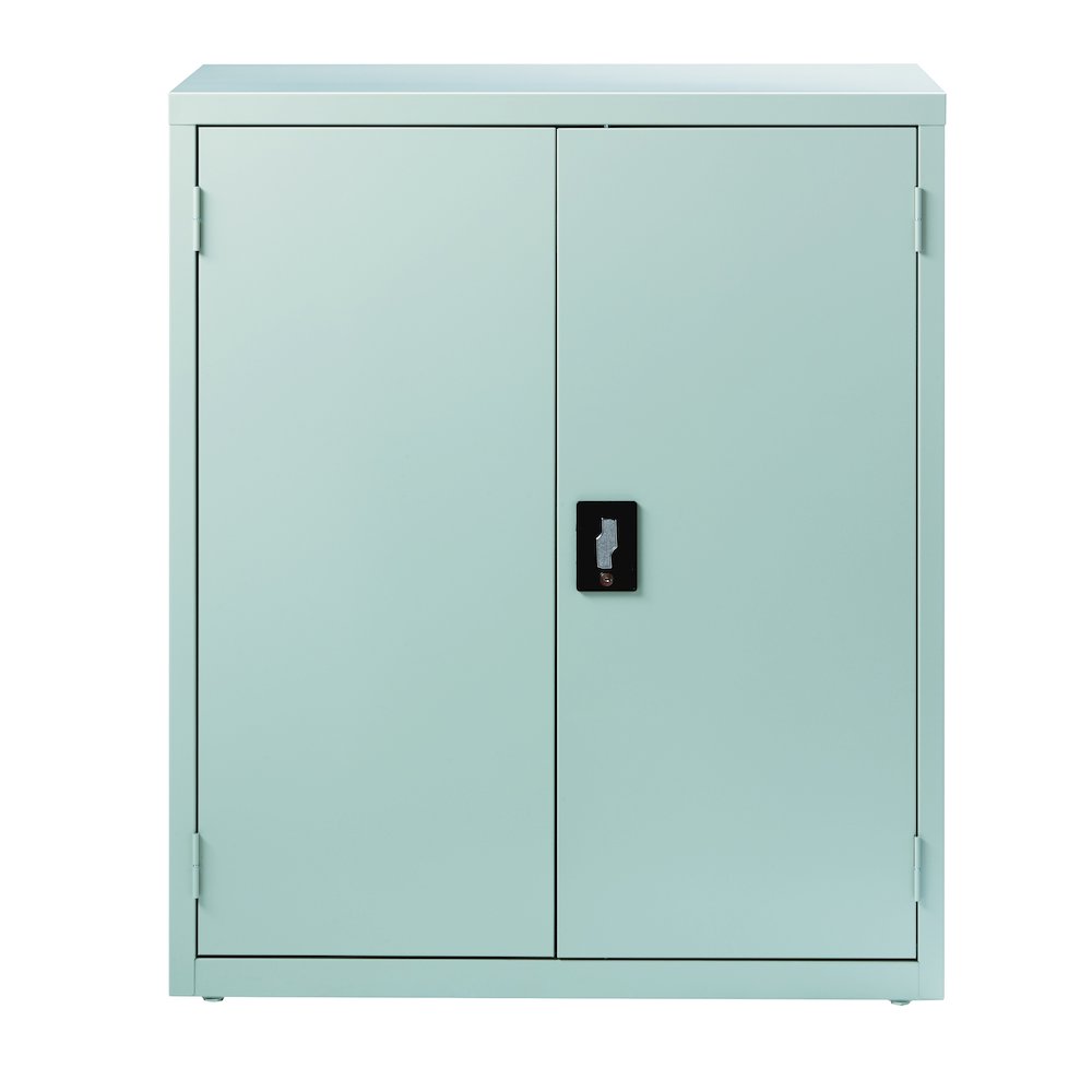 Hirsh Welded Steel Storage Cabinet with 2 Shelves, 18"Dx36"Wx42"H, Light Gray. Picture 5