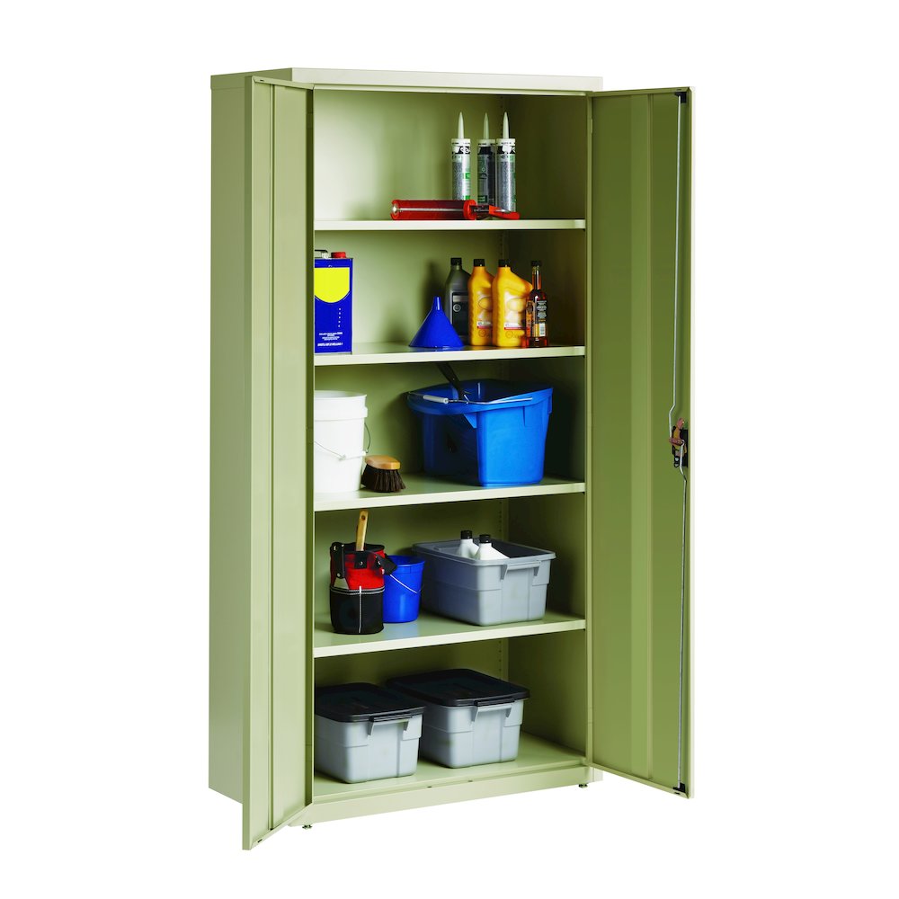 Hirsh Welded Steel Storage Cabinet with 4 Shelves, 18"Dx36"Wx72"H, Putty. Picture 3