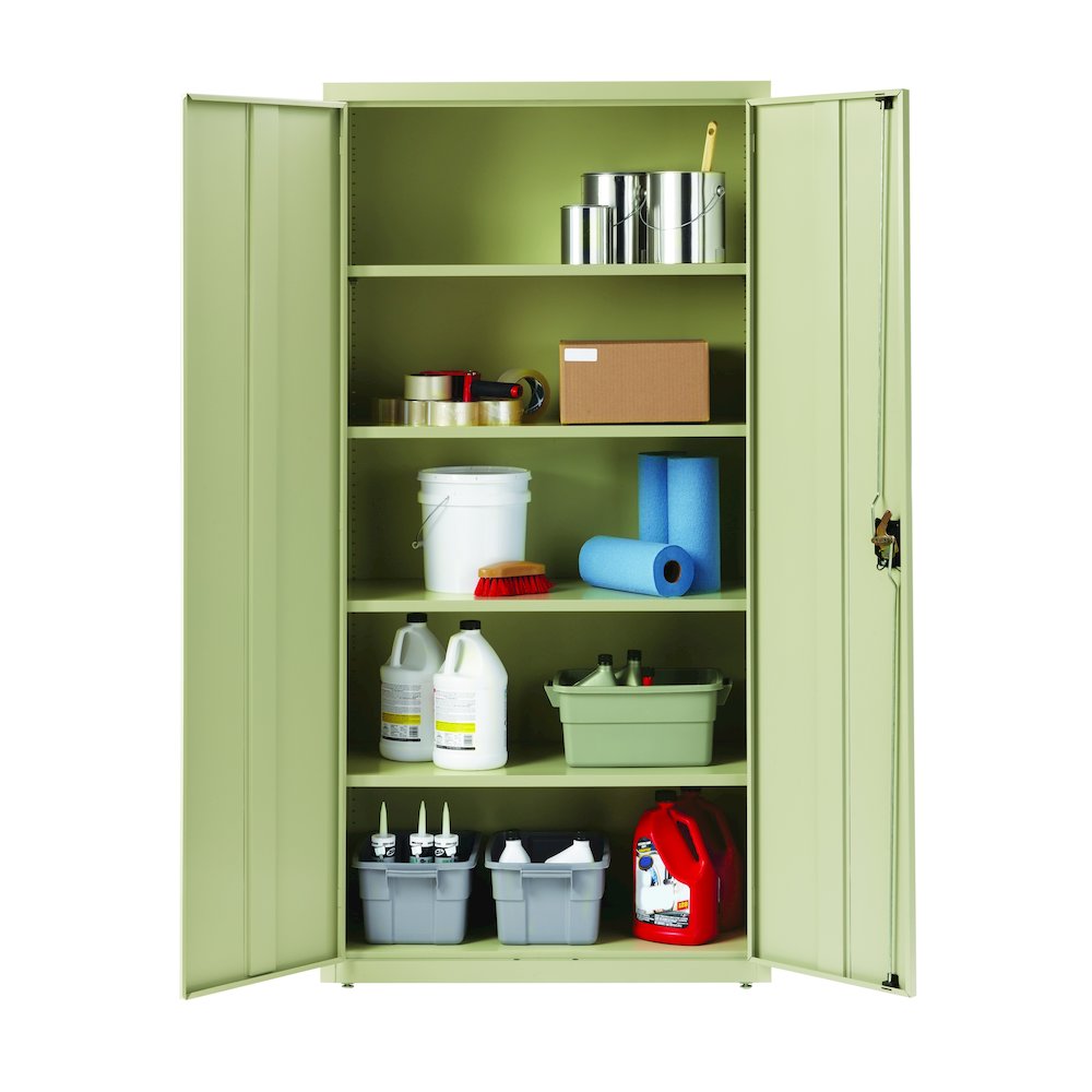 Hirsh Welded Steel Storage Cabinet with 4 Shelves, 18"Dx36"Wx72"H, Putty. Picture 2