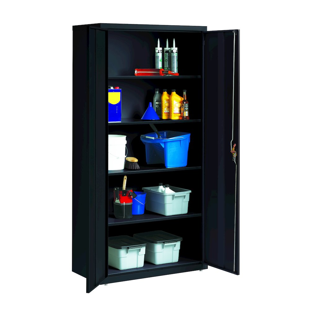 Hirsh Welded Steel Storage Cabinet with 4 Shelves, 18"Dx36"Wx72"H, Black. Picture 3