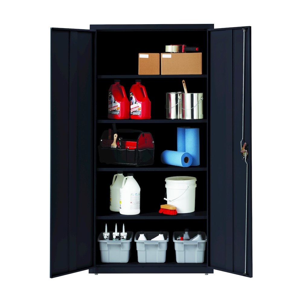 Hirsh Welded Steel Storage Cabinet with 4 Shelves, 18"Dx36"Wx72"H, Black. Picture 4