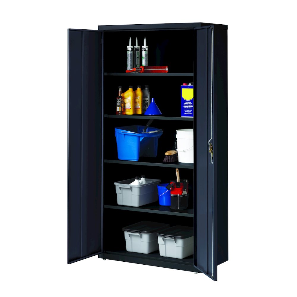 Hirsh Welded Steel Storage Cabinet with 4 Shelves, 18"Dx36"Wx72"H, Black. Picture 5