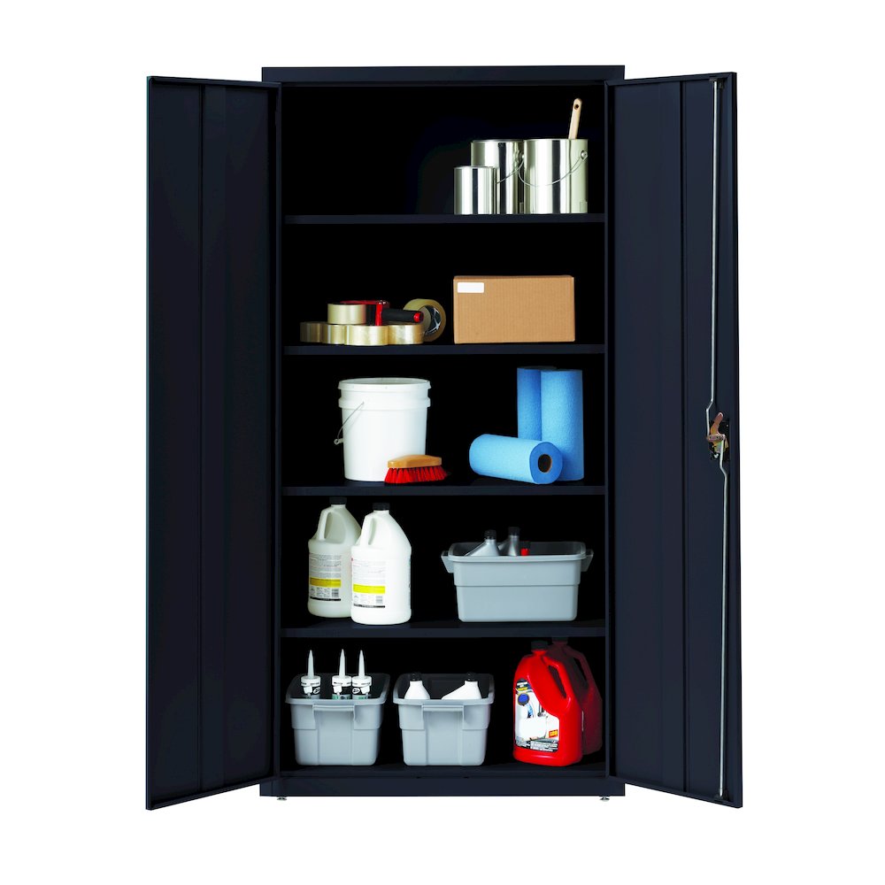 Hirsh Welded Steel Storage Cabinet with 4 Shelves, 18"Dx36"Wx72"H, Black. Picture 6