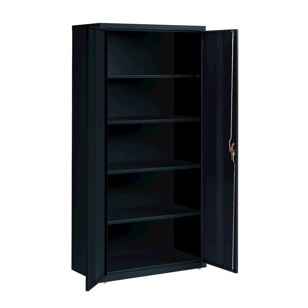 Hirsh Welded Steel Storage Cabinet with 4 Shelves, 18"Dx36"Wx72"H, Black. Picture 1