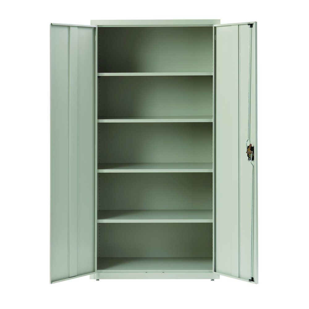 Hirsh Welded Steel Storage Cabinet with 4 Shelves, 18"Dx36"Wx72"H, Light Gray. Picture 8