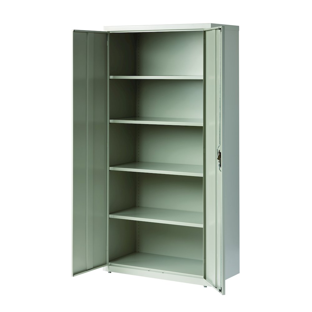 Hirsh Welded Steel Storage Cabinet with 4 Shelves, 18"Dx36"Wx72"H, Light Gray. Picture 1