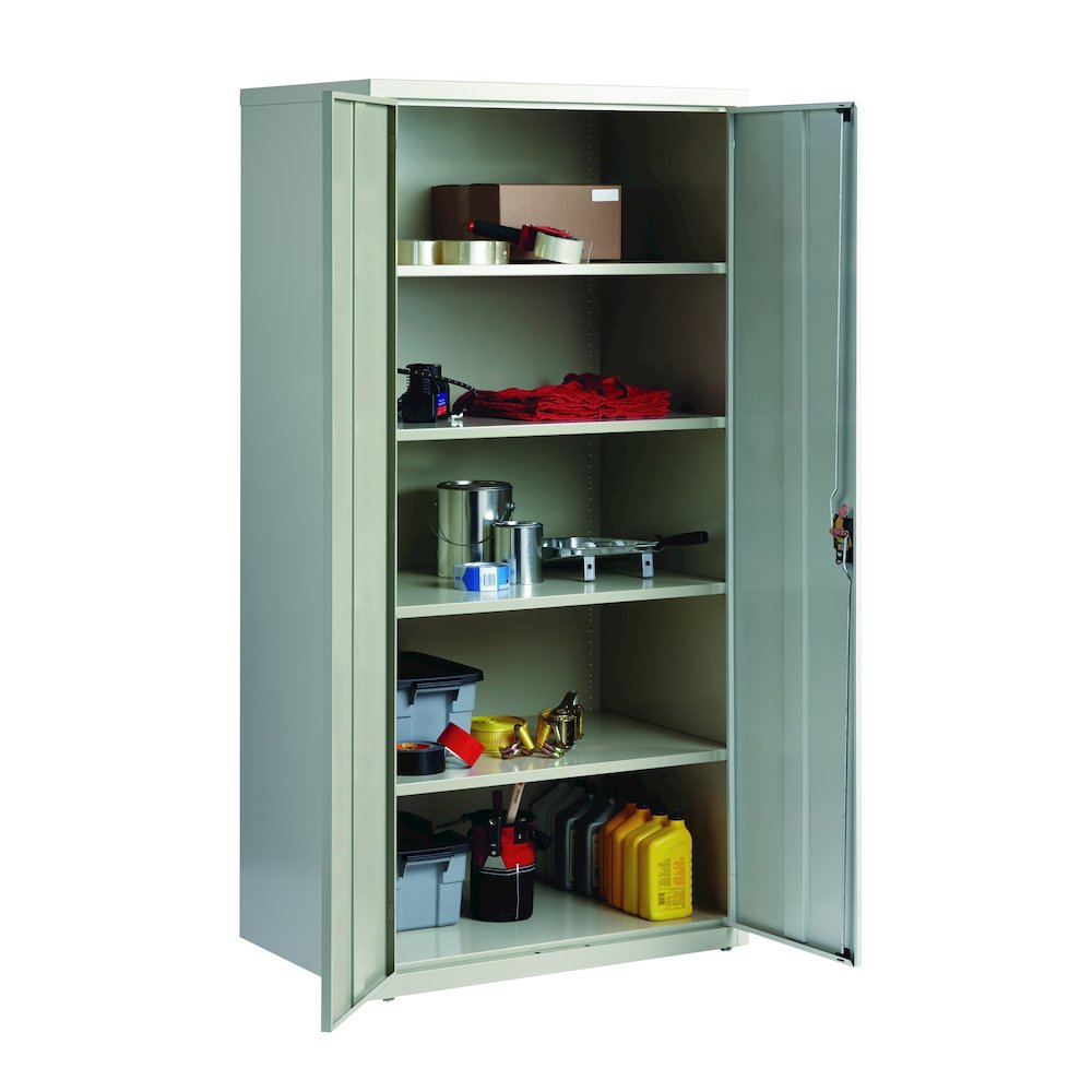 Hirsh Welded Steel Storage Cabinet 4 Shelves, 24"Dx36"Wx72"H, Light Gray. Picture 1