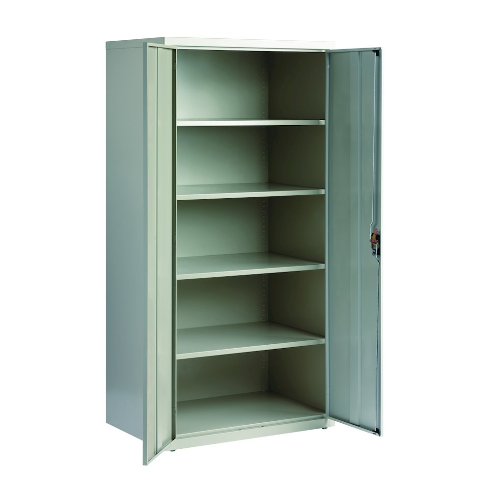 Hirsh Welded Steel Storage Cabinet 4 Shelves, 24"Dx36"Wx72"H, Light Gray. Picture 6