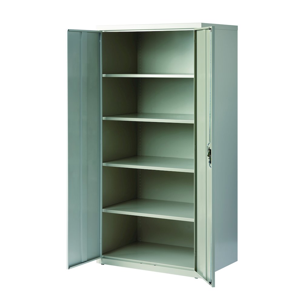 Hirsh Welded Steel Storage Cabinet 4 Shelves, 24"Dx36"Wx72"H, Light Gray. Picture 7