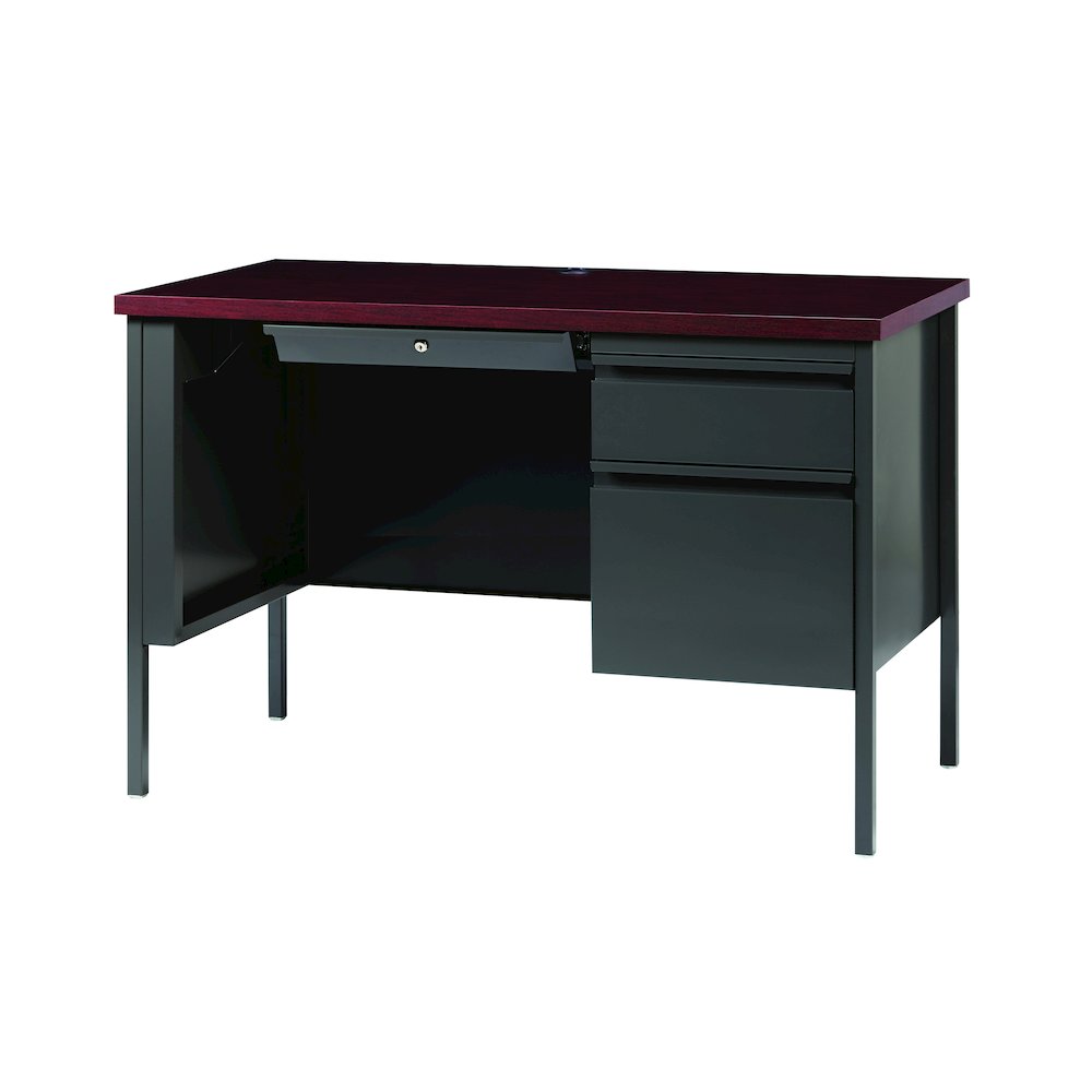 Hirsh Right Hand File Office Desk 24Dx45W, Charcoal/Mahogany. Picture 4
