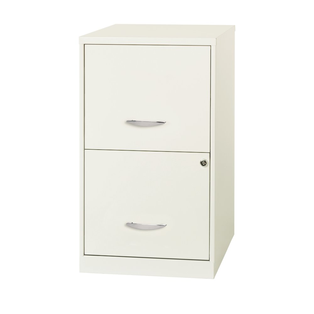 Space Solutions 18" Deep 2 Drawer Vertical File Cabinet, Pearl White. Picture 2