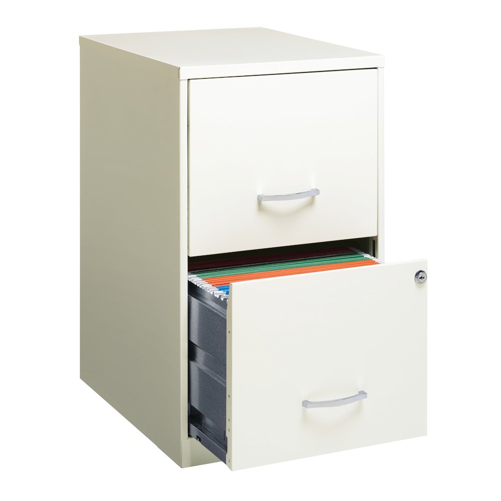 Space Solutions 18" Deep 2 Drawer Vertical File Cabinet, Pearl White. Picture 4
