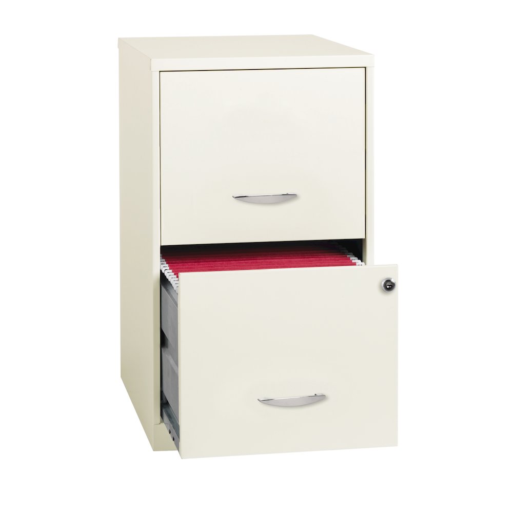 Space Solutions 18" Deep 2 Drawer Vertical File Cabinet, Pearl White. Picture 6