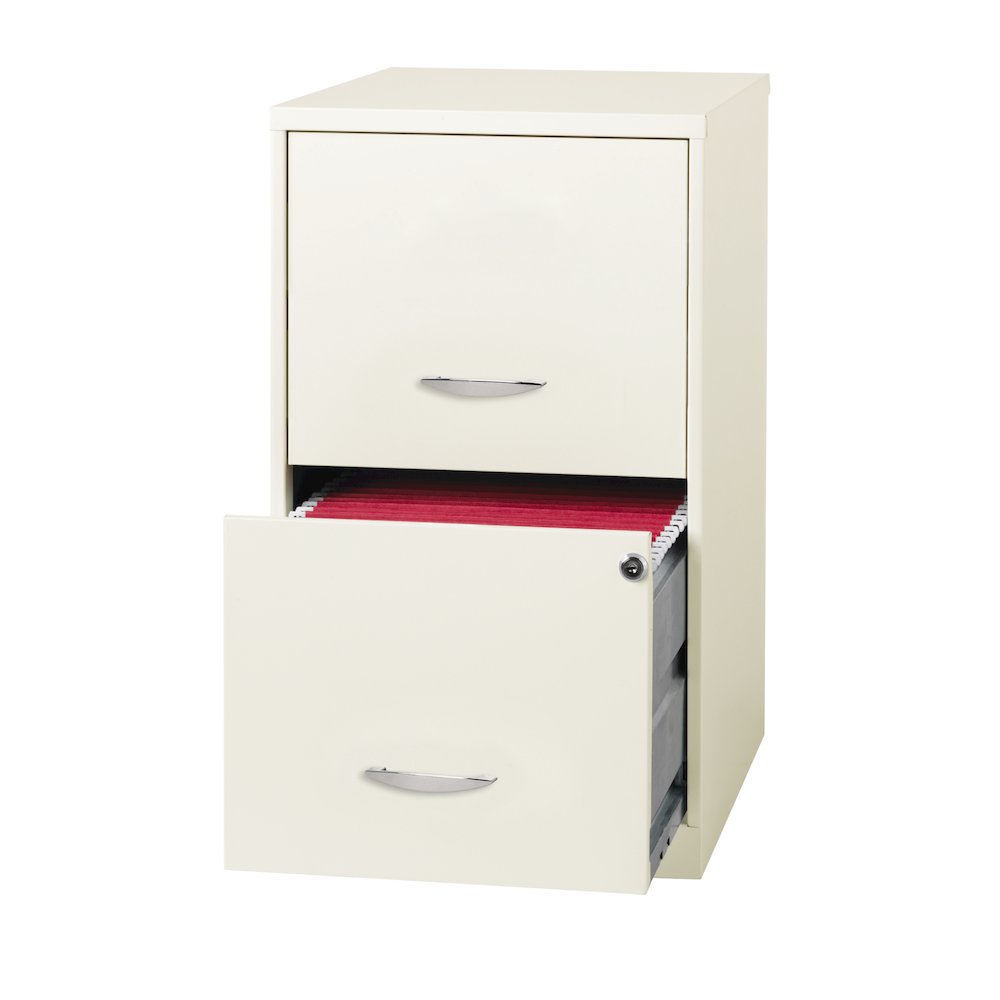 Space Solutions 18" Deep 2 Drawer Vertical File Cabinet, Pearl White. Picture 7