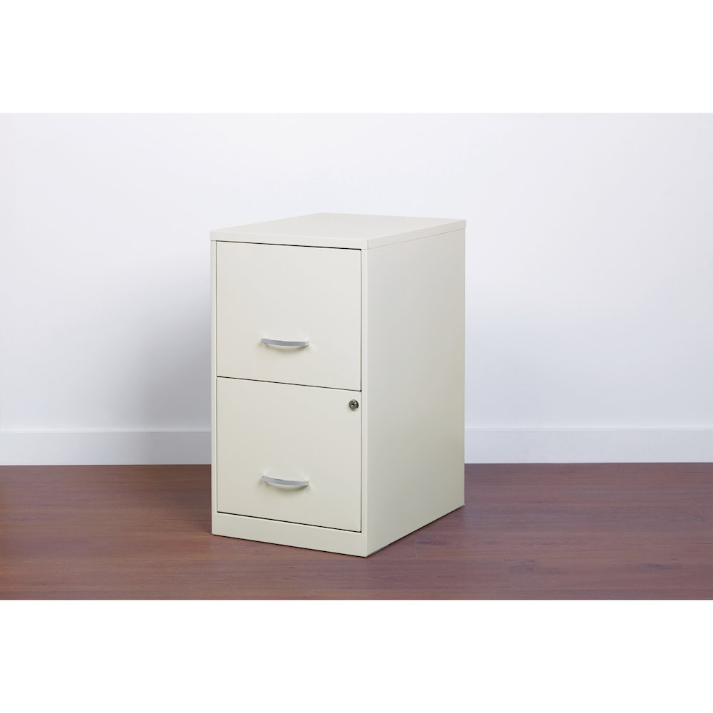 Space Solutions 18" Deep 2 Drawer Vertical File Cabinet, Pearl White. Picture 10