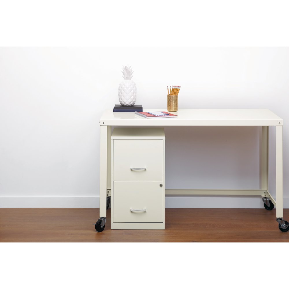 Space Solutions 18" Deep 2 Drawer Vertical File Cabinet, Pearl White. Picture 11