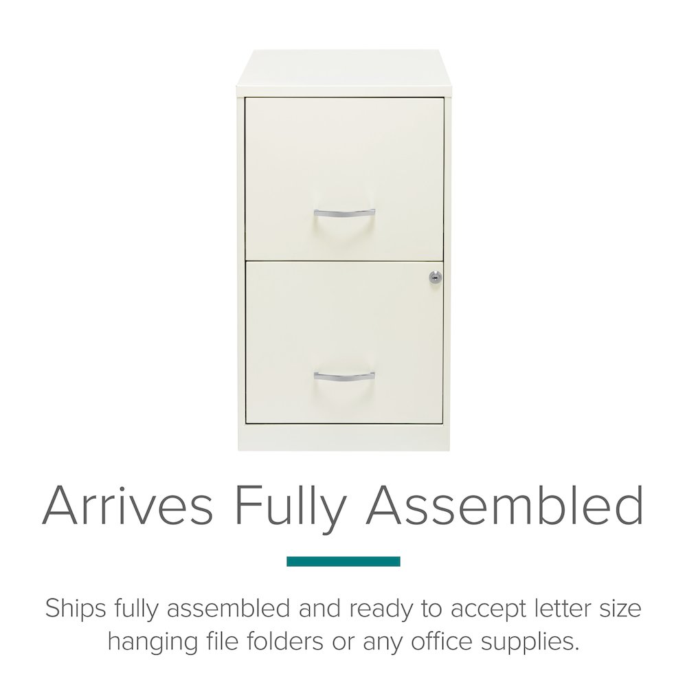 Space Solutions 18" Deep 2 Drawer Vertical File Cabinet, Pearl White. Picture 14