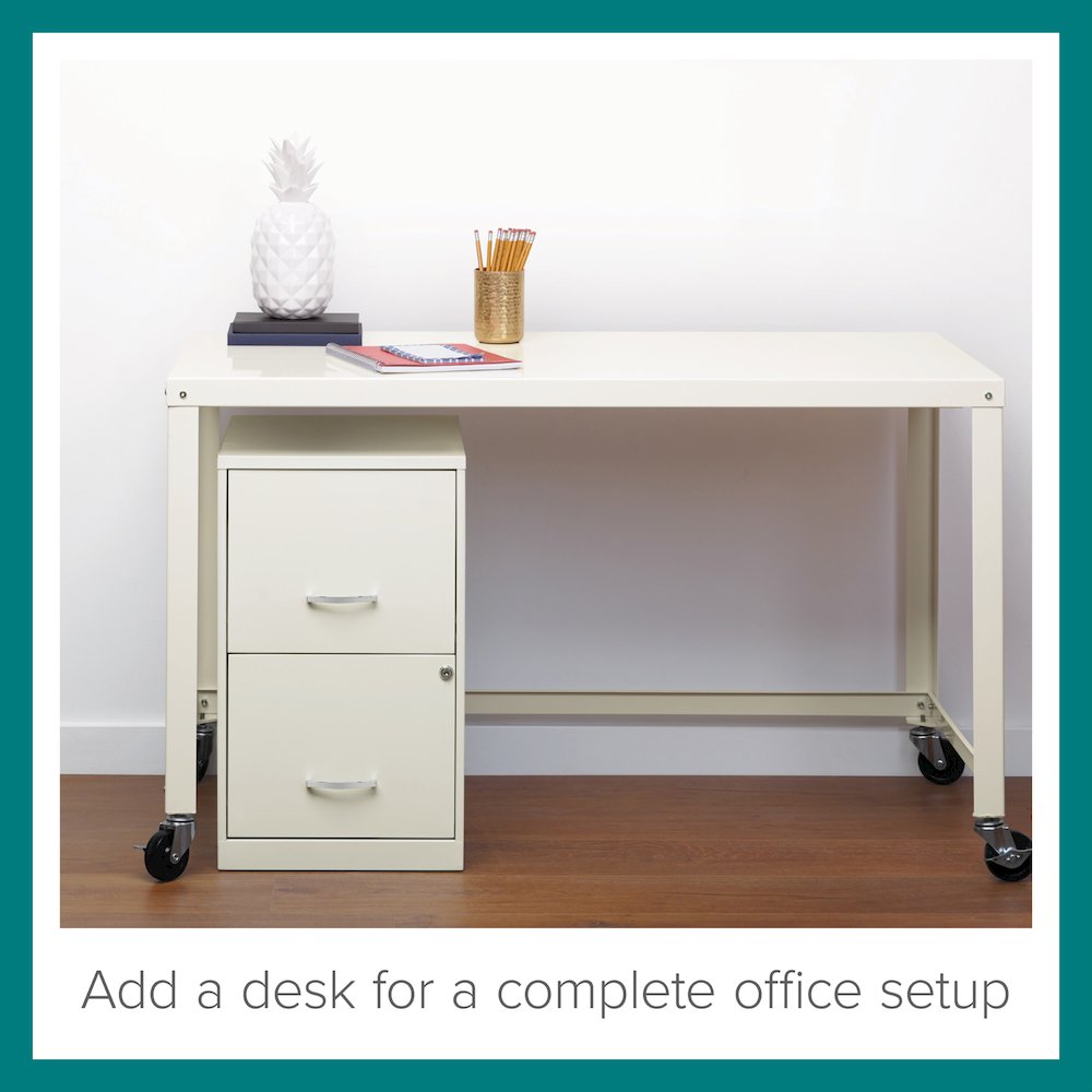 Space Solutions 18" Deep 2 Drawer Vertical File Cabinet, Pearl White. Picture 16
