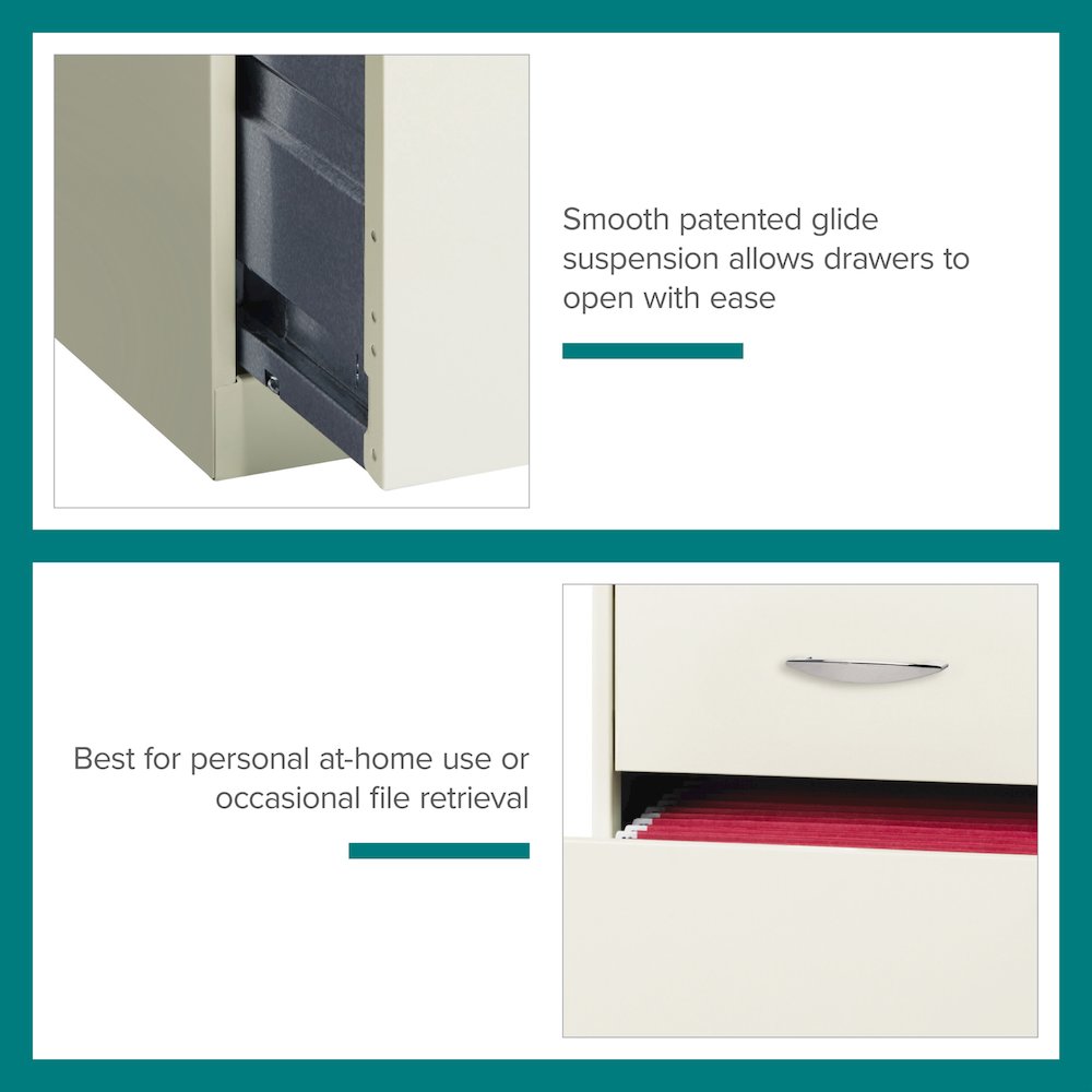 Space Solutions 18" Deep 2 Drawer Vertical File Cabinet, Pearl White. Picture 22
