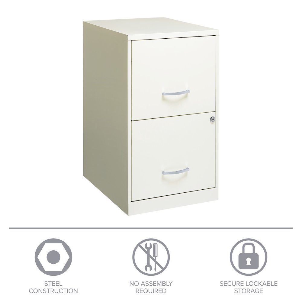 Space Solutions 18" Deep 2 Drawer Vertical File Cabinet, Pearl White. Picture 23