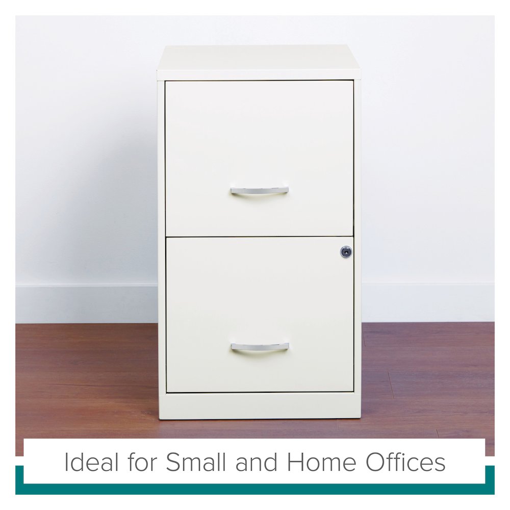 Space Solutions 18" Deep 2 Drawer Vertical File Cabinet, Pearl White. Picture 24