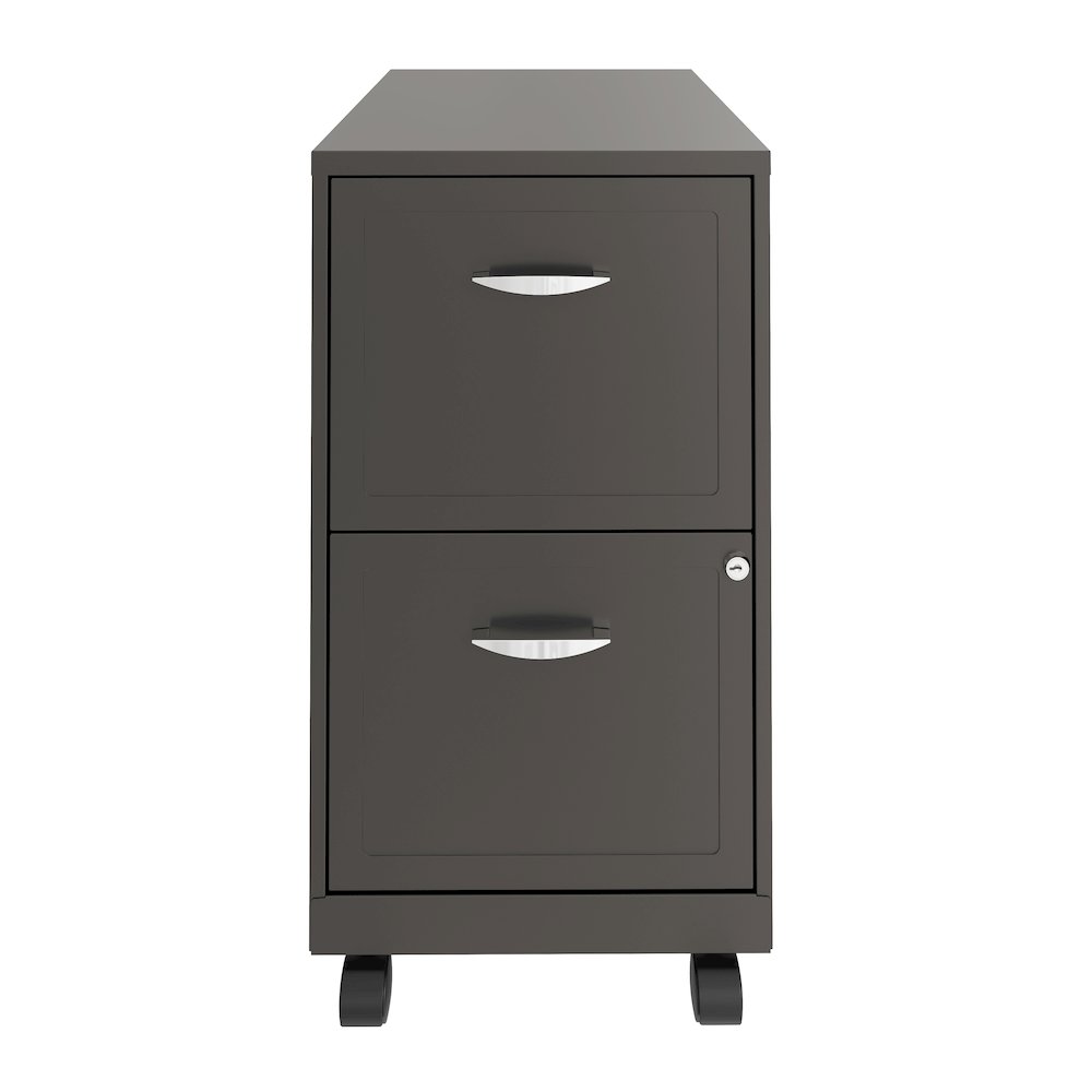 Space Solutions 18" Deep 2 Drawer Vertical File Cabinet, Metallic Charcoal. Picture 1